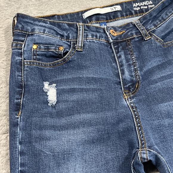 !It Jeans‎ Women's 6 28x30 Amanda High Rise Slim Distressed Raw Hem Stretch - Picture 2 of 16